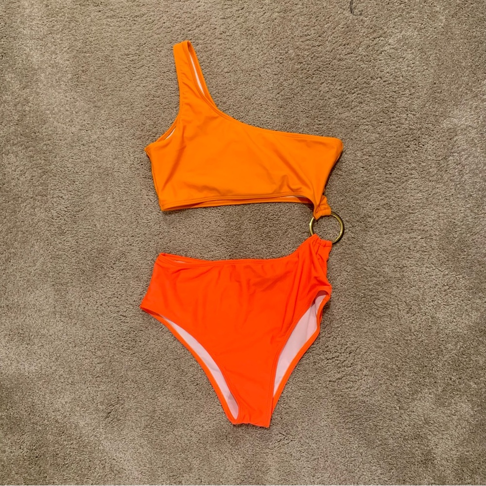 Two-Tone Cutout Swimsuit